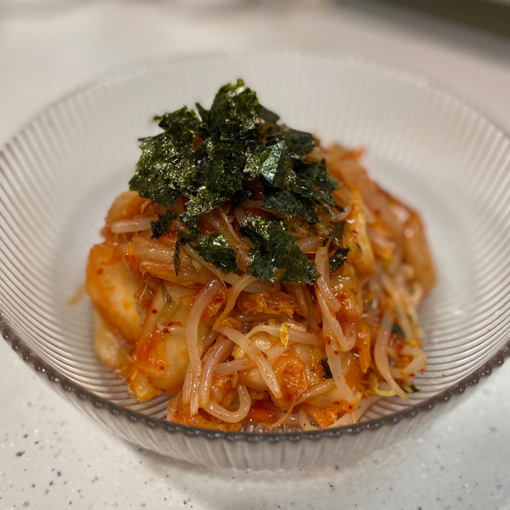 夕飯おつまみに レンジで時短 もやしのキムチナムル レシピ 作り方 By ぽちまるちーず 楽天レシピ